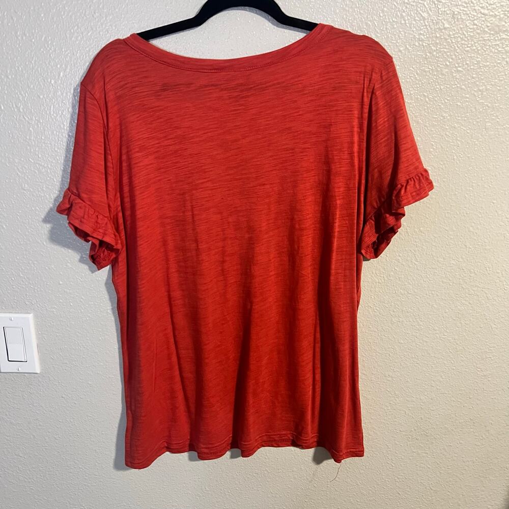 Wrangler Ruffle Sleeve T-Shirt Size Large - Picture 4 of 5